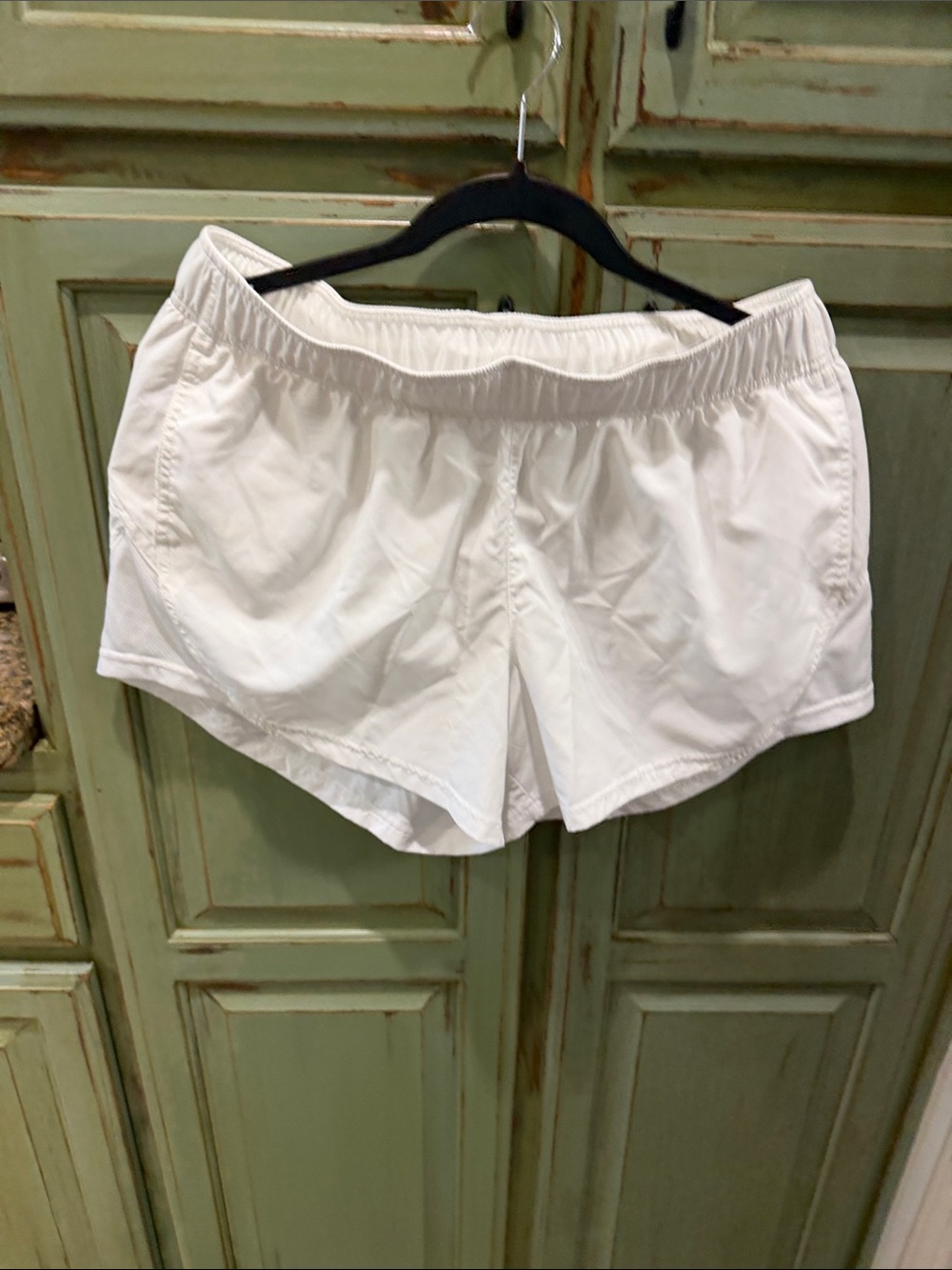 Athletic Works White Women's Athletic Shorts with Elastic Waist